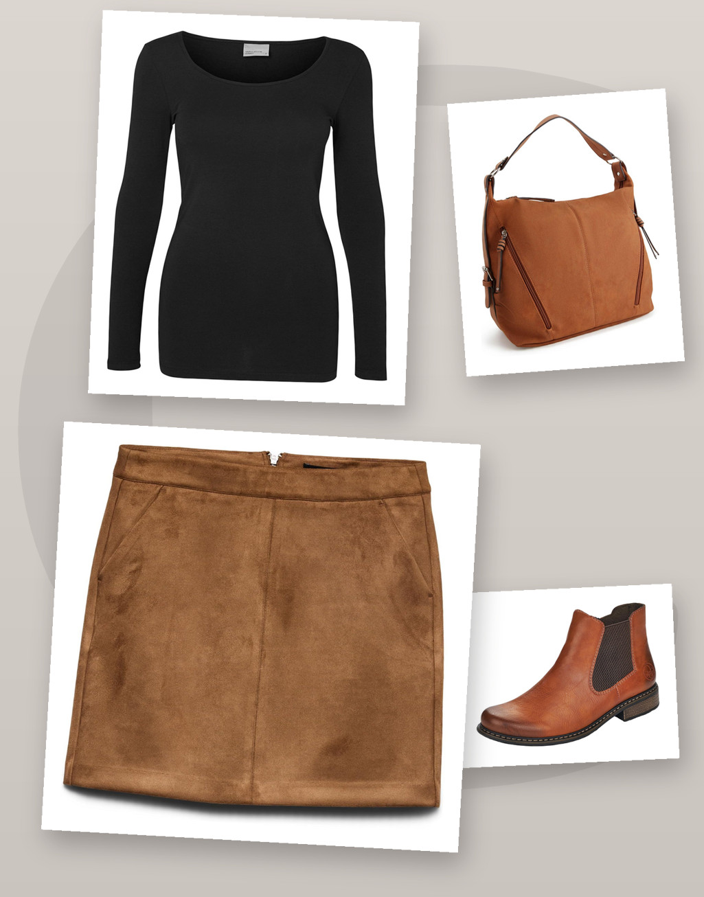 Herbst-Look Damen 2026 – Minirock, Langarmshirt & Chelsea-Boot kombinieren
