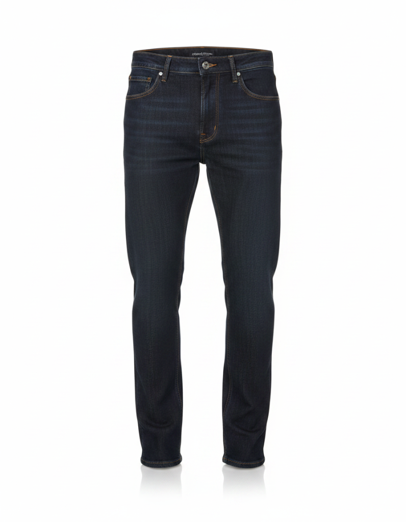 Jeans: Gerade, dunkle Waschung.
